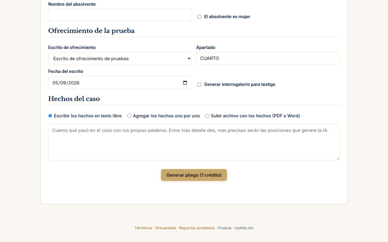 Descarga el pliego